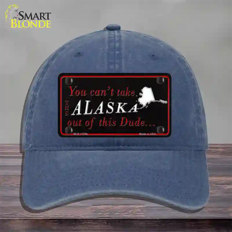 Alaska Dude Novelty License Plate Hat Unconstructed Cotton / Navy