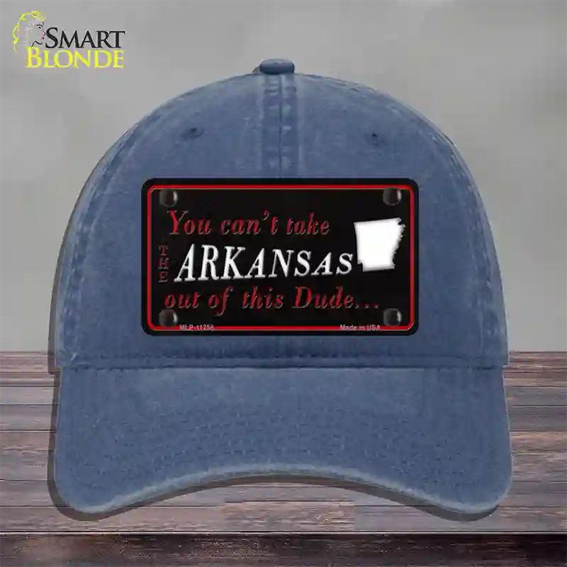 Arkansas Dude Novelty License Plate Hat Unconstructed Cotton / Navy