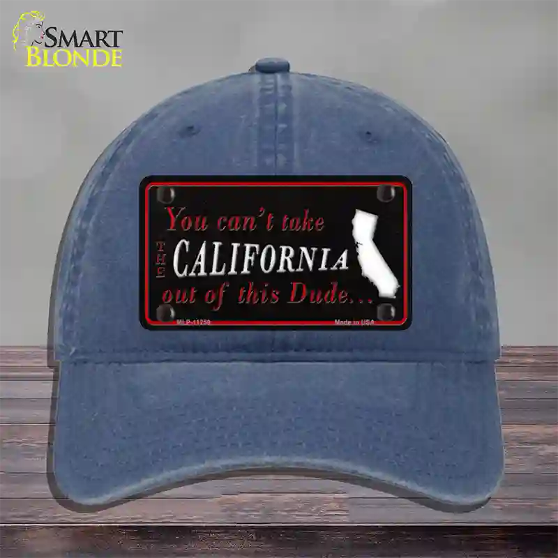 California Dude Novelty License Plate Hat Unconstructed Cotton / Navy