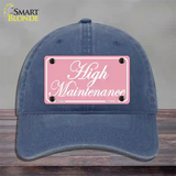 High Maintenance Novelty License Plate Hat Unconstructed Cotton / Navy