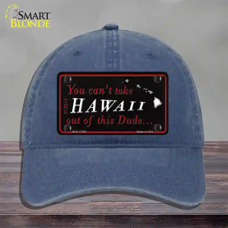 Hawaii Dude Novelty License Plate Hat Unconstructed Cotton / Navy