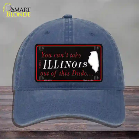 Illinois Dude Novelty License Plate Hat Unconstructed Cotton / Navy