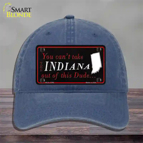 Indiana Dude Novelty License Plate Hat Unconstructed Cotton / Navy