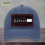 Kansas Dude Novelty License Plate Hat Unconstructed Cotton / Navy