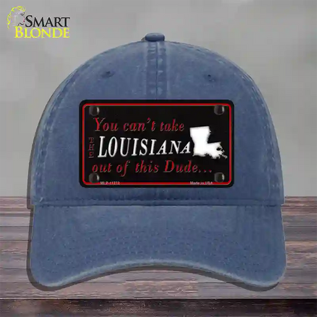 Louisiana Dude Novelty License Plate Hat Unconstructed Cotton / Navy