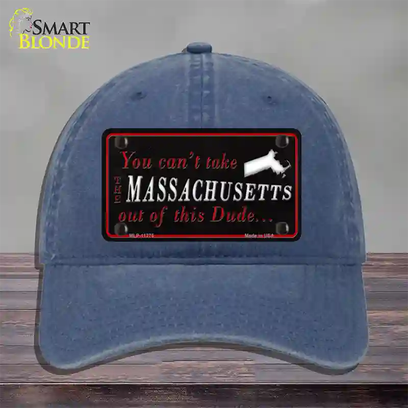 Massachusetts Dude Novelty License Plate Hat Unconstructed Cotton / Navy