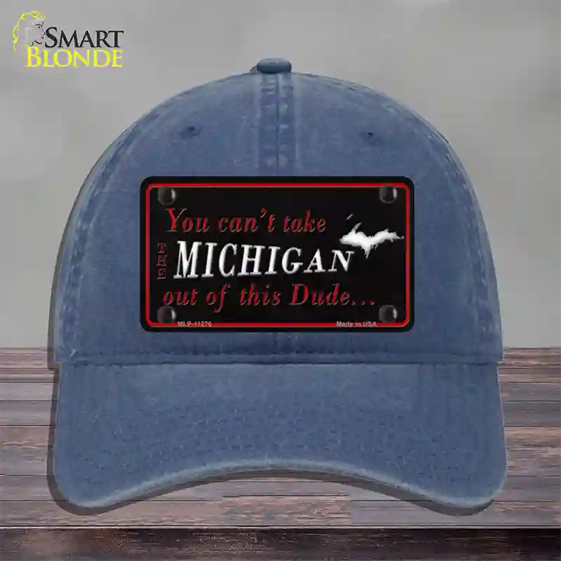 Michigan Dude Novelty License Plate Hat Unconstructed Cotton / Navy