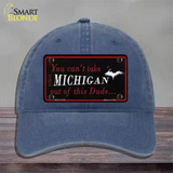 Michigan Dude Novelty License Plate Hat Unconstructed Cotton / Navy