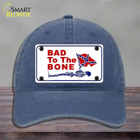 Bad To The Bone Novelty License Plate Hat Unconstructed Cotton / Navy