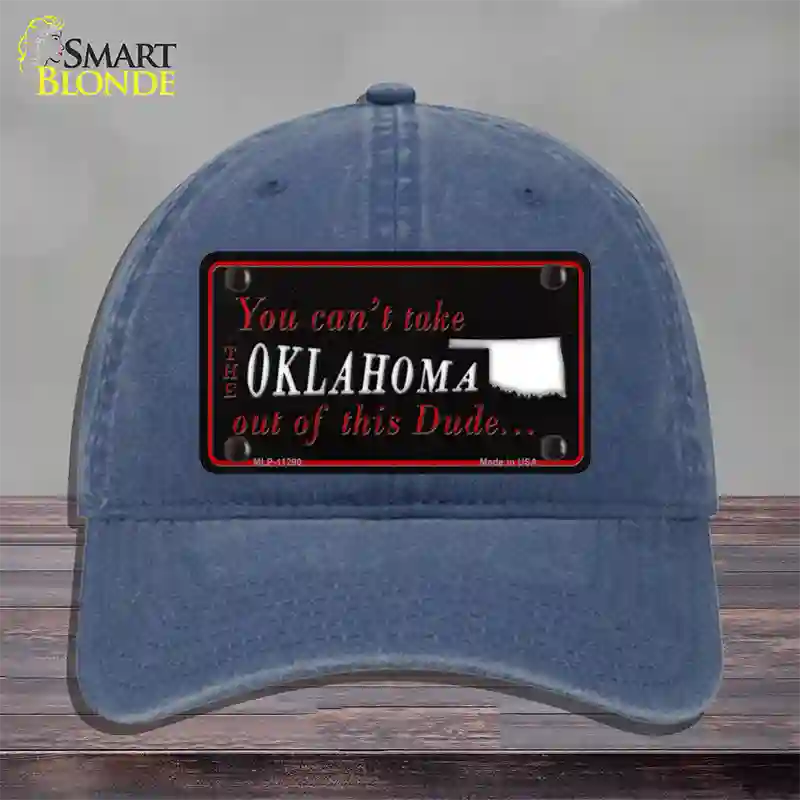 Oklahoma Dude Novelty License Plate Hat Unconstructed Cotton / Navy