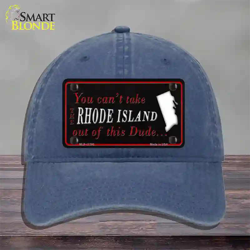 Rhode Island Dude Novelty License Plate Hat Unconstructed Cotton / Navy