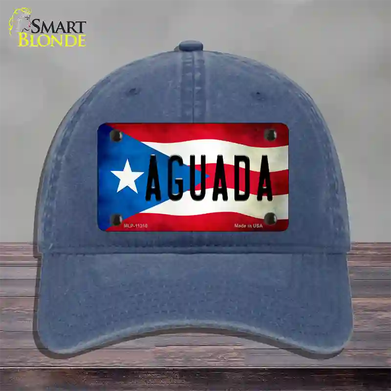 Aguada Puerto Rico Flag Novelty License Plate Hat Unconstructed Cotton / Navy