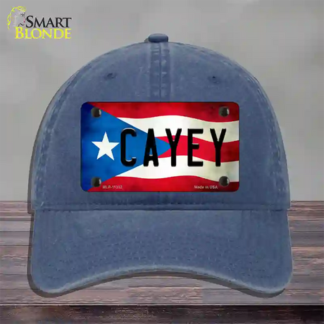 Cayey Puerto Rico Flag Novelty License Plate Hat Unconstructed Cotton / Navy