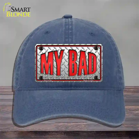 My Bad Novelty License Plate Hat Unconstructed Cotton / Navy