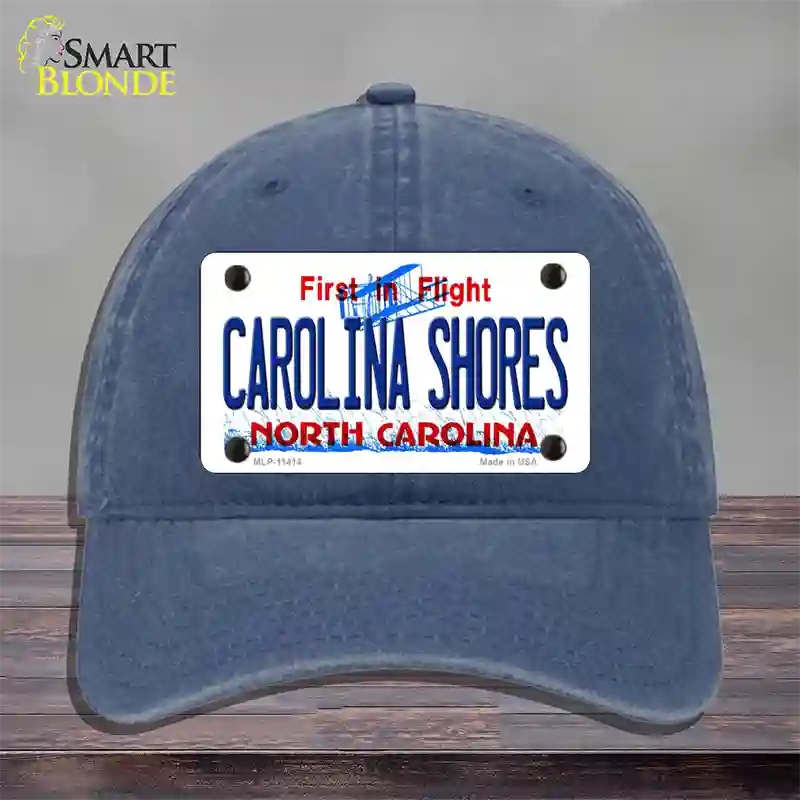 Carolina Shores North Carolina Novelty License Plate Hat Unconstructed Cotton / Navy