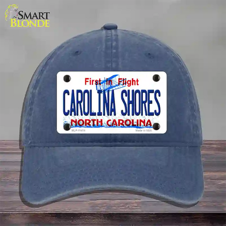 Carolina Shores North Carolina Novelty License Plate Hat Unconstructed Cotton / Navy