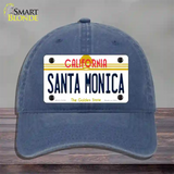 Santa Monica California Novelty License Plate Hat Unconstructed Cotton / Navy