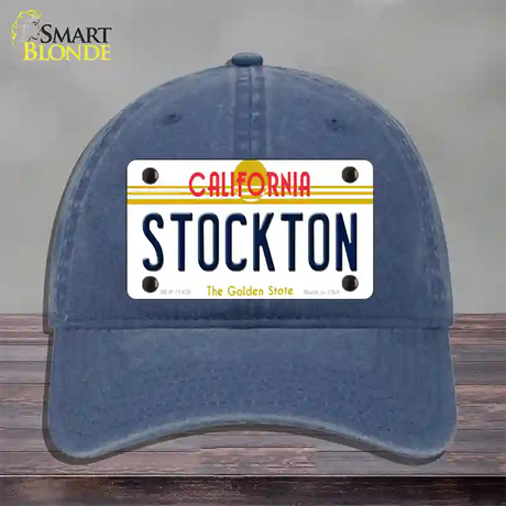 Stockton California Novelty License Plate Hat Unconstructed Cotton / Navy