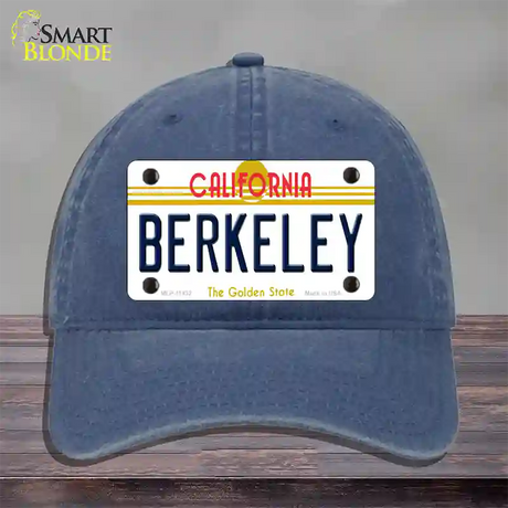 Berkeley California Novelty License Plate Hat Unconstructed Cotton / Navy