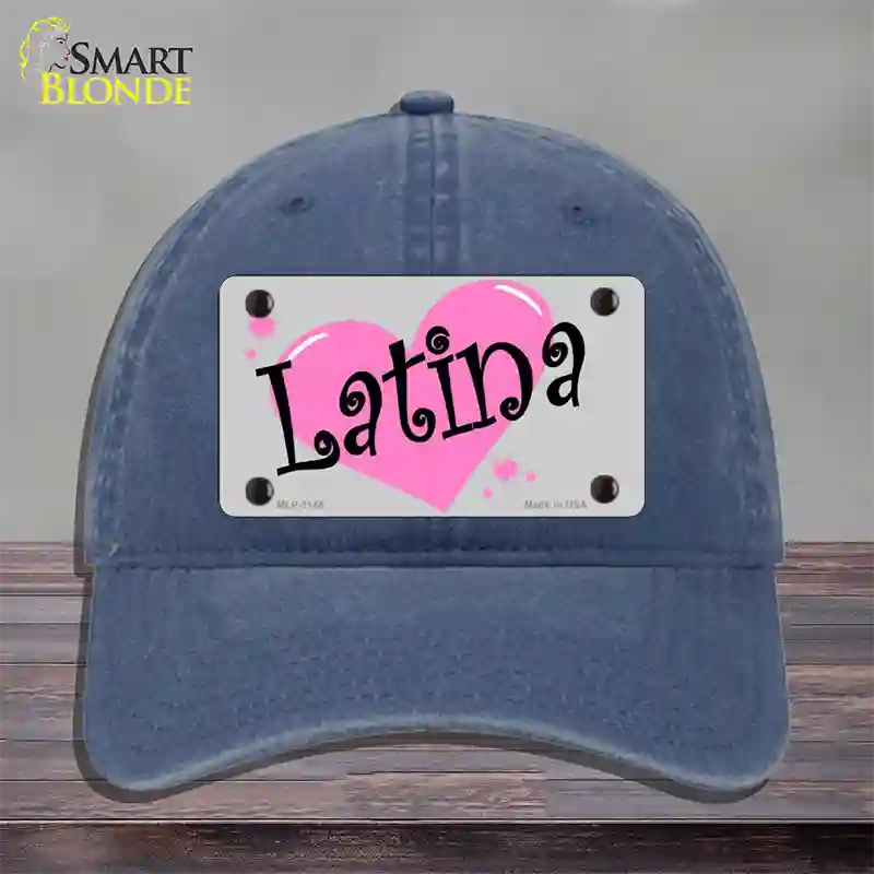 Latina Novelty License Plate Hat Unconstructed Cotton / Navy