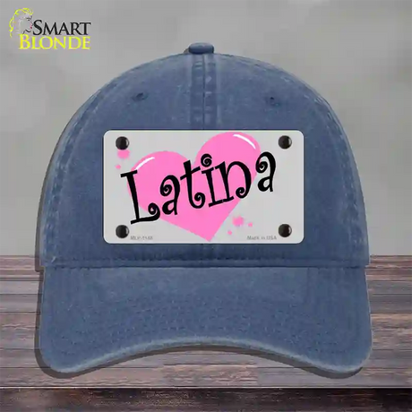 Latina Novelty License Plate Hat Unconstructed Cotton / Navy