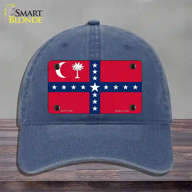 South Carolina Sovereignty Flag Novelty License Plate Hat Unconstructed Cotton / Navy