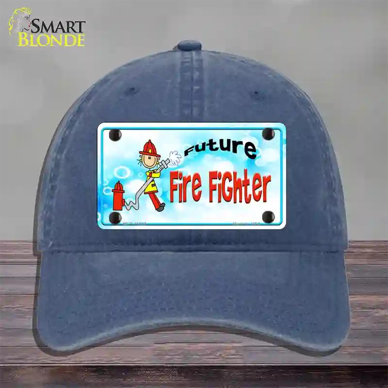 Future Fire Fighter Novelty License Plate Hat Unconstructed Cotton / Navy