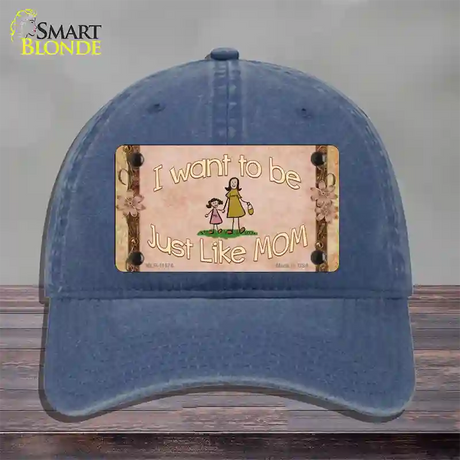 Just Like Mom Novelty License Plate Hat Unconstructed Cotton / Navy