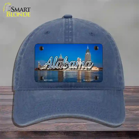 Alabama City Skyline State Novelty License Plate Hat Unconstructed Cotton / Navy