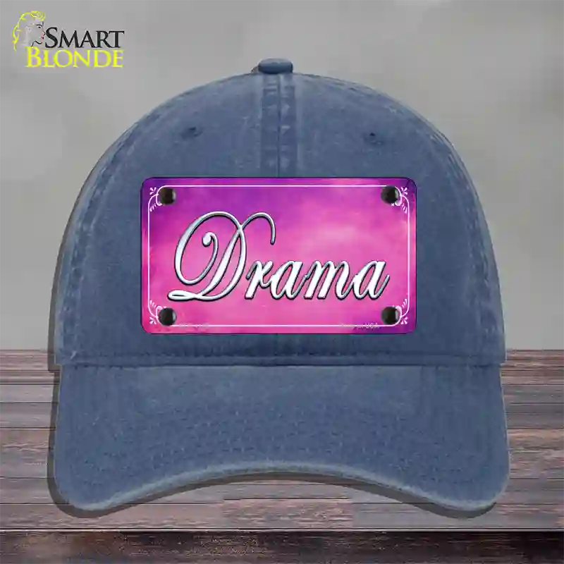 Drama Novelty License Plate Hat Unconstructed Cotton / Navy