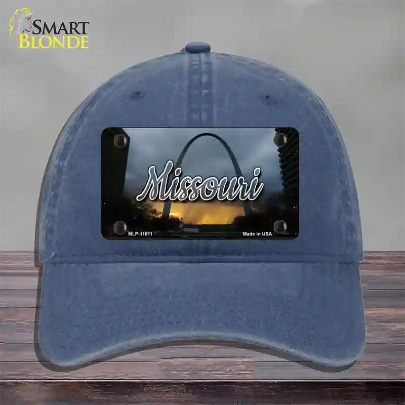 Missouri Gateway Arch State Novelty License Plate Hat Unconstructed Cotton / Navy