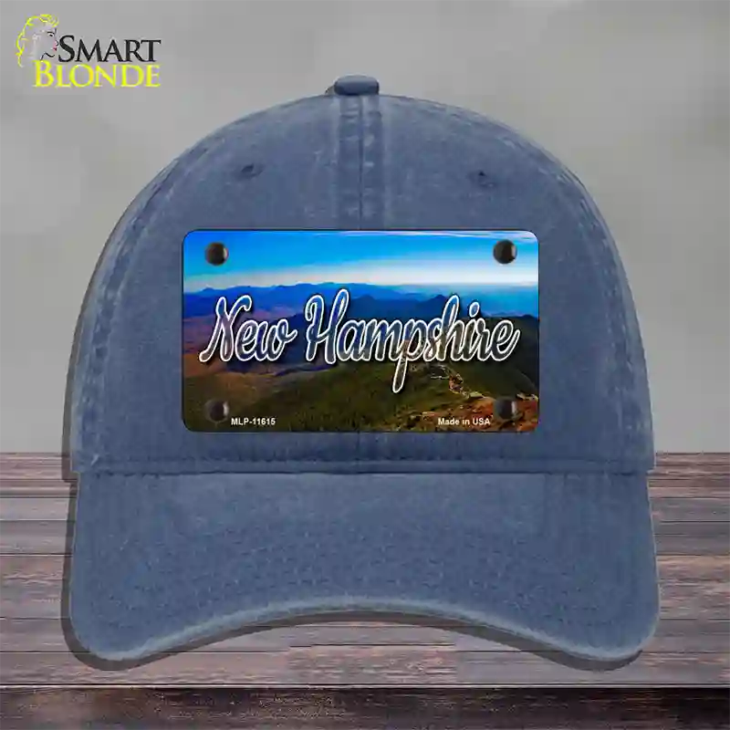 New Hampshire Mountain Range State Novelty License Plate Hat Unconstructed Cotton / Navy