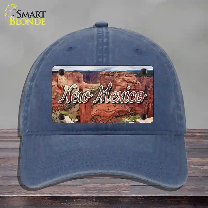 New Mexico Red Canyon State Novelty License Plate Hat Unconstructed Cotton / Navy