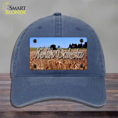 North Dakota Wheat Farm State Novelty License Plate Hat Unconstructed Cotton / Navy