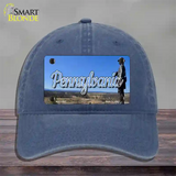 Pennsylvania Gettysburg Statue State Novelty License Plate Hat Unconstructed Cotton / Navy