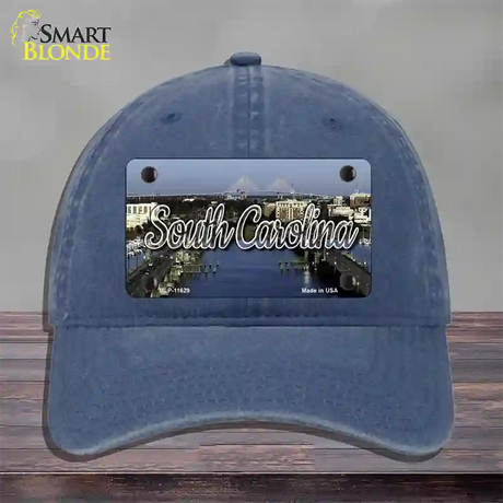 South Carolina City Bridge State Novelty License Plate Hat Unconstructed Cotton / Navy