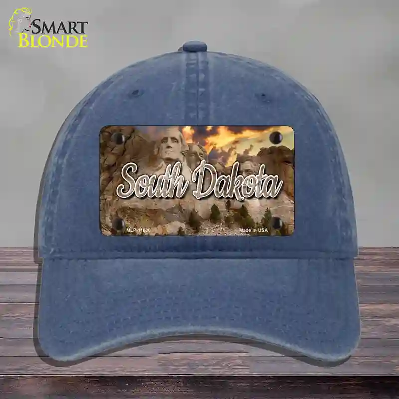 South Dakota Mt Rushmore State Novelty License Plate Hat Unconstructed Cotton / Navy