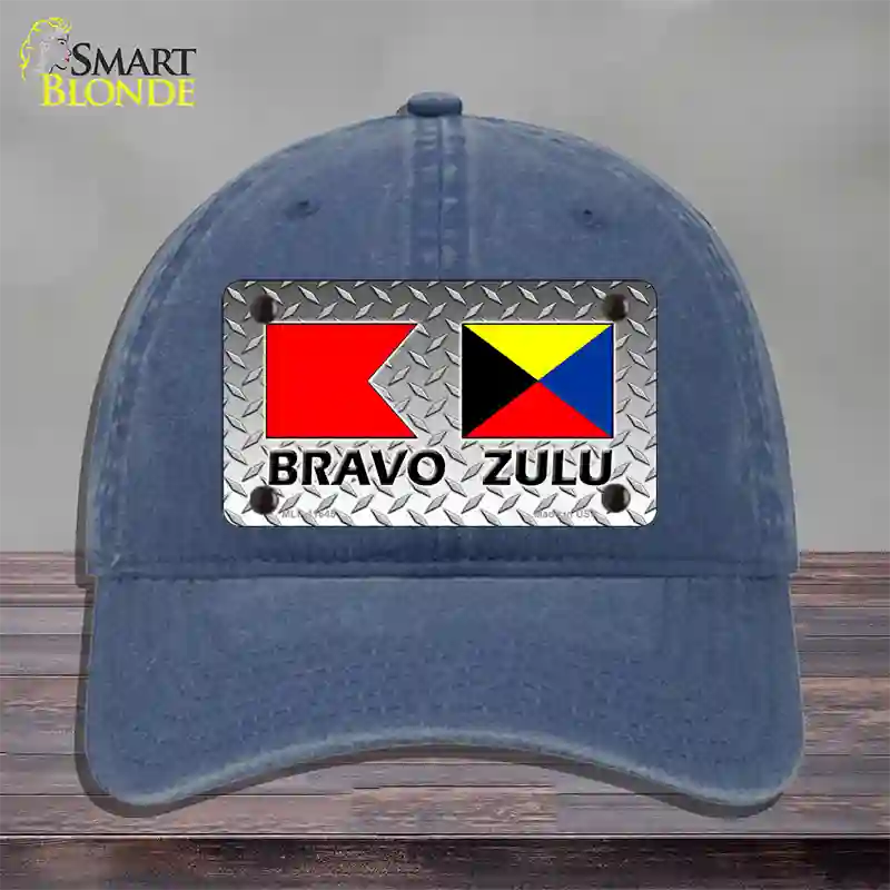 Bravo Zulu Novelty License Plate Hat Unconstructed Cotton / Navy