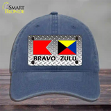 Bravo Zulu Novelty License Plate Hat Unconstructed Cotton / Navy