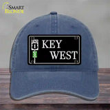 Key West Highway Sign Novelty License Plate Hat Unconstructed Cotton / Navy