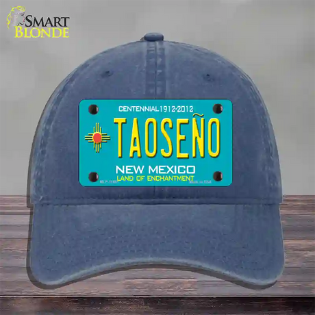 Taoseno Teal New Mexico Novelty License Plate Hat Unconstructed Cotton / Navy