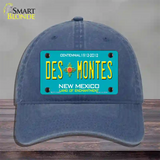 Des Montes Teal New Mexico Novelty License Plate Hat Unconstructed Cotton / Navy