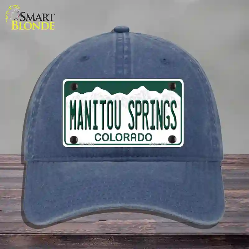 Manitou Springs Colorado Novelty License Plate Hat Unconstructed Cotton / Navy