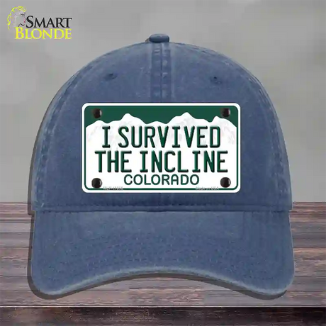 I Survived The Incline Colorado Novelty License Plate Hat Unconstructed Cotton / Navy