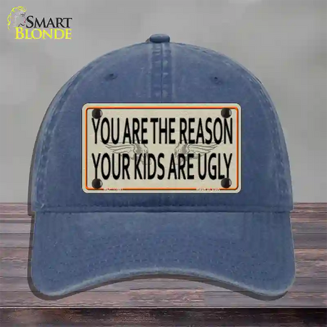 You Are The Reason Novelty License Plate Hat Unconstructed Cotton / Navy