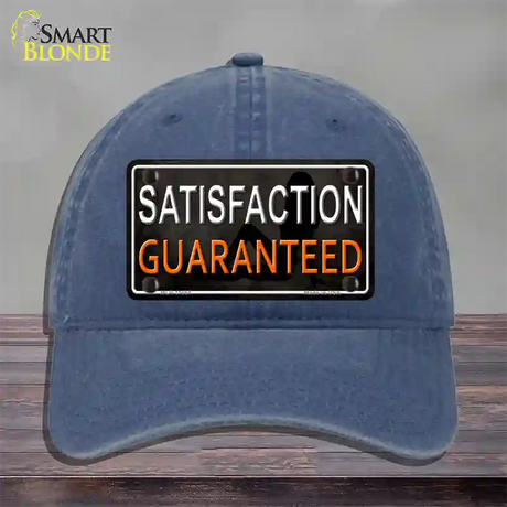 Satisfaction Guaranteed Novelty License Plate Hat Unconstructed Cotton / Navy