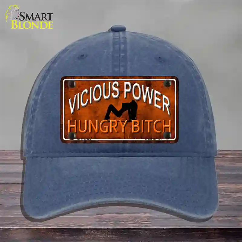 Vicious Power Novelty License Plate Hat Unconstructed Cotton / Navy