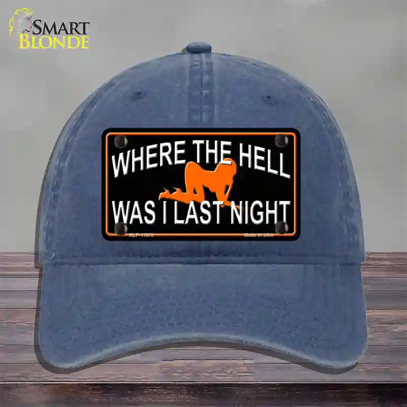 Where The Hell Novelty License Plate Hat Unconstructed Cotton / Navy