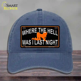 Where The Hell Novelty License Plate Hat Unconstructed Cotton / Navy