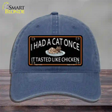 I Had A Cat Once Novelty License Plate Hat Unconstructed Cotton / Navy